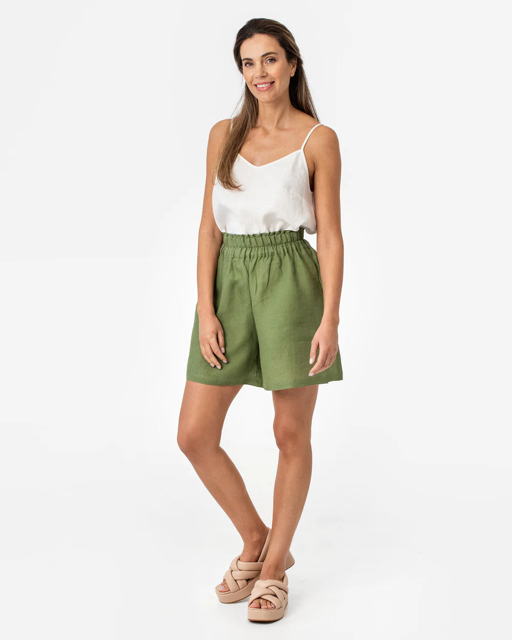 Linne med smala band, vit | Magic Linen