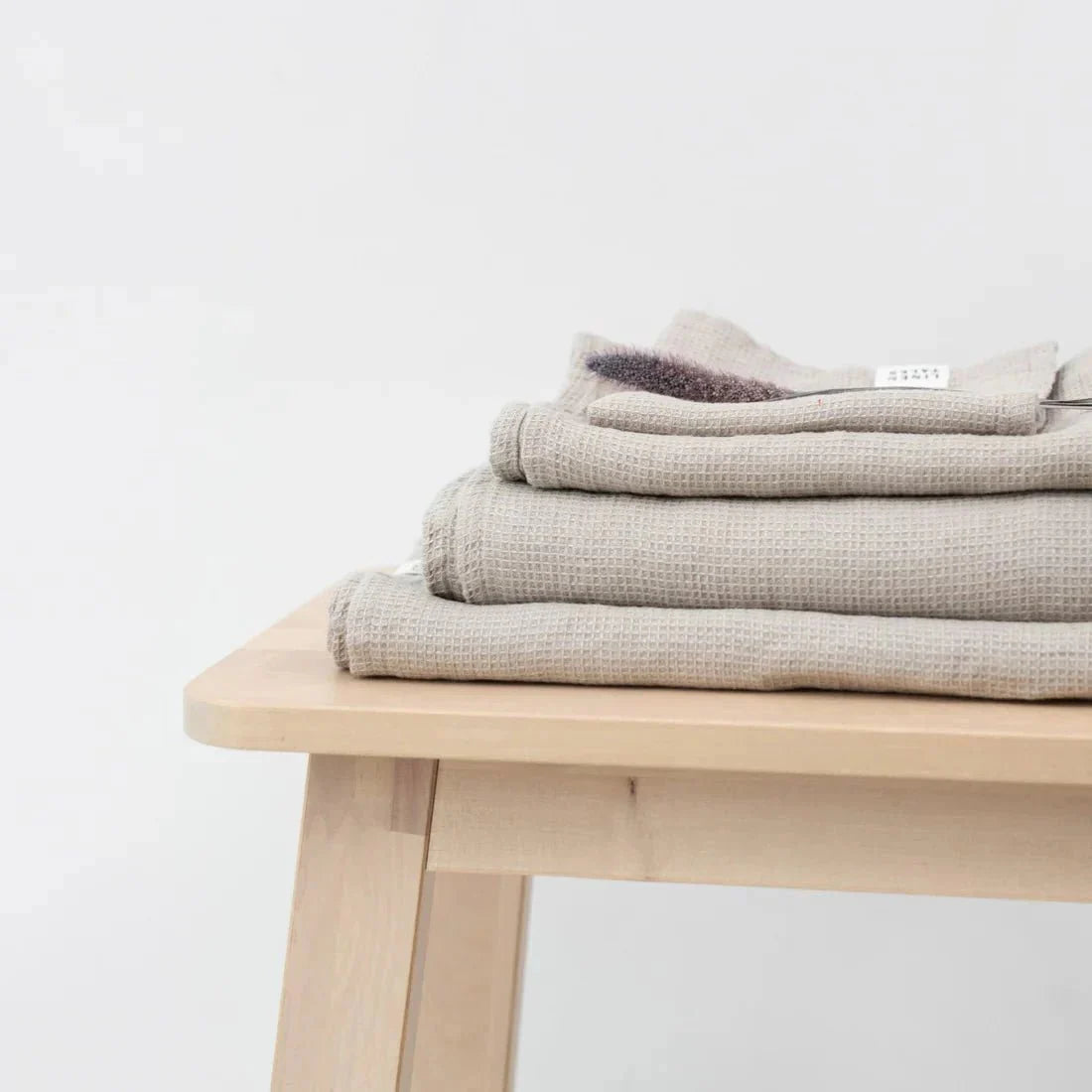 Badlakan | Våfflad linnehandduk (Linne beige)