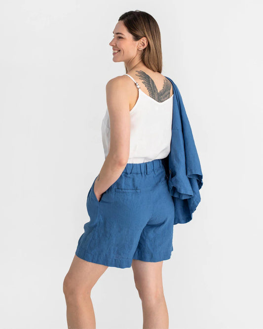 Shorts i linne (Kobolt blå)