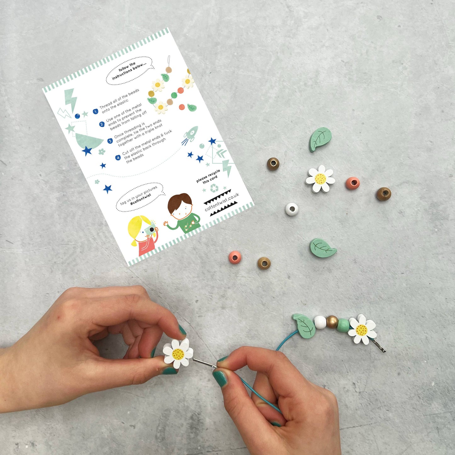 DIY Daisy Armband, materialsats