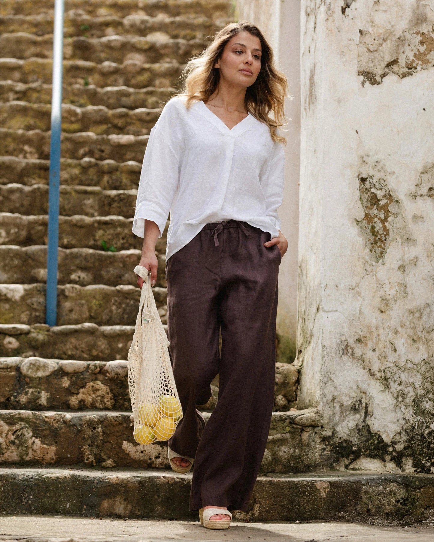 Linnebyxor (Espresso Brown)