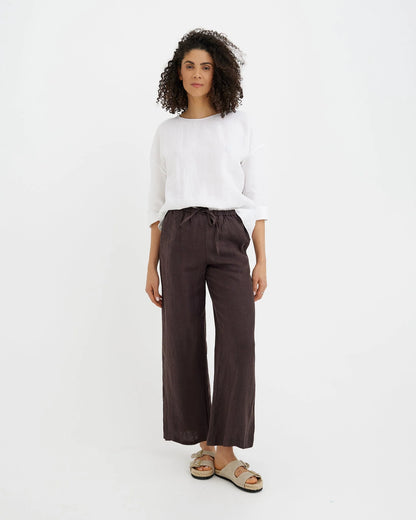 Linnebyxor (Espresso Brown)