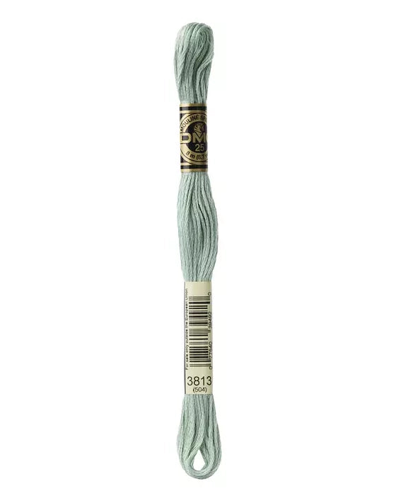 Ljusblått broderigarn 