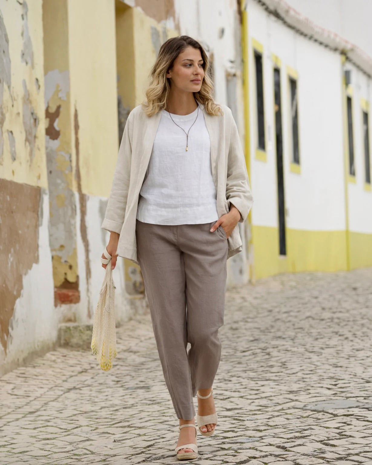 Linnebyxor (Deep Taupe)