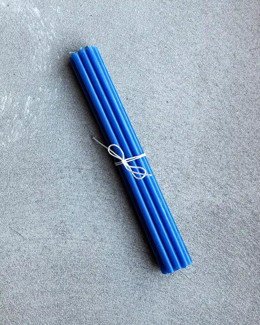 Blåa bivaxljus