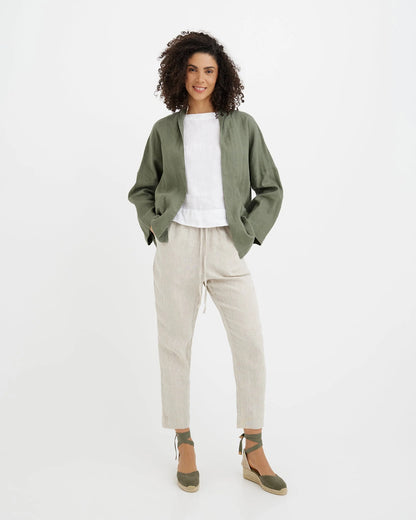 Jacket i linne (Mist Green)