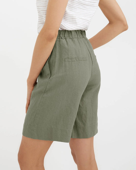 Shorts i linne (Mist Green)