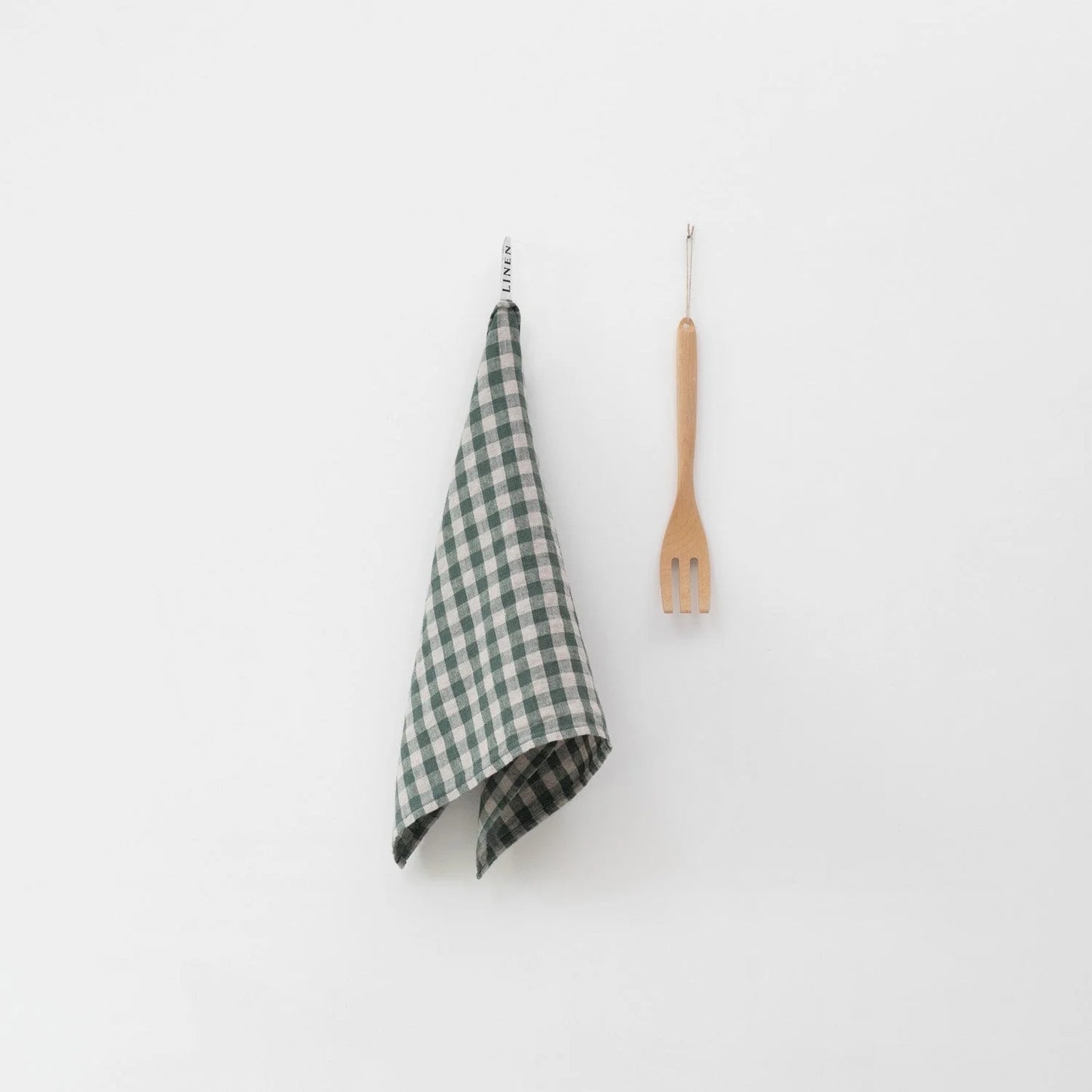 Kökshandduk i linne, Gingham Forest Green
