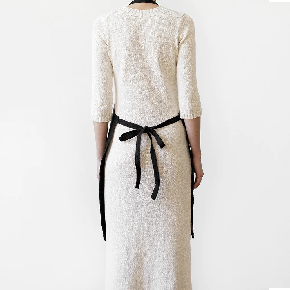 Förkläde i linne (Black)