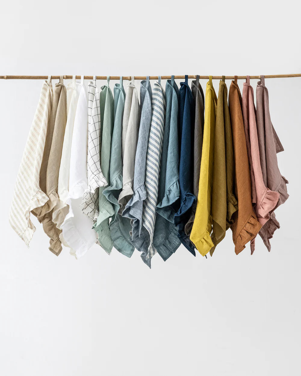 Kökshandduk med volang (Linne beige) | Magic Linen