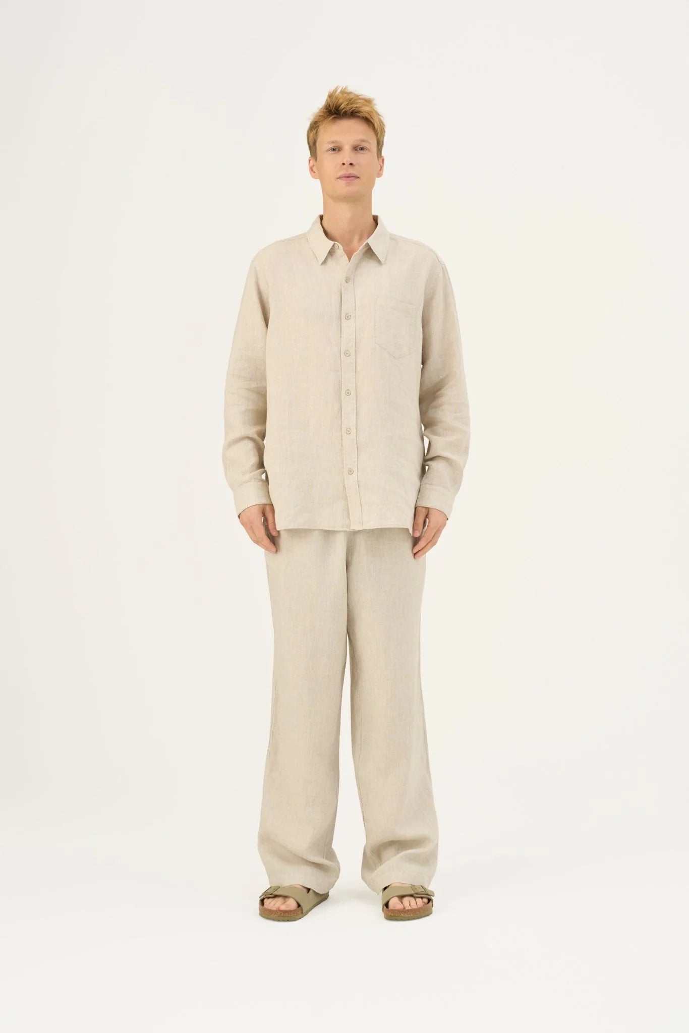 Linneskjorta, unisex (Melange)