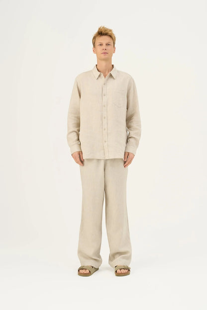 Linneskjorta, unisex (Melange)