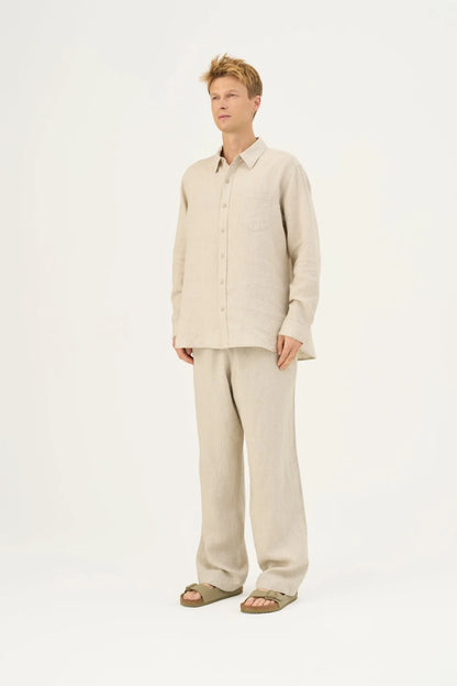 Linneskjorta, unisex (Melange)