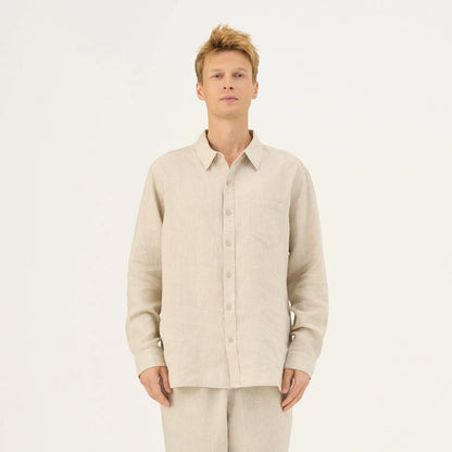 Linneskjorta, unisex (Melange)