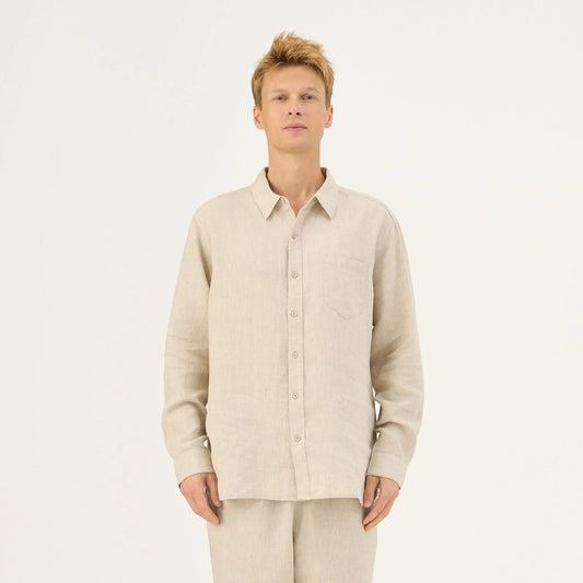 Linneskjorta, unisex (Melange)