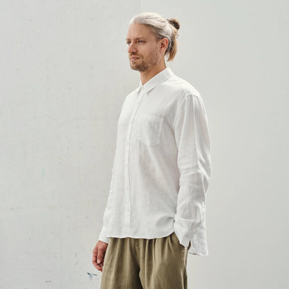 Linneskjorta, unisex (Optical White)