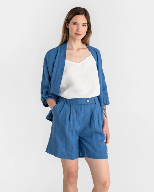Shorts i linne (Kobolt blå)