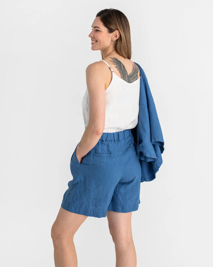 Shorts i linne (Kobolt blå)