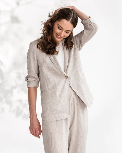Linneblazer (Naturmelerad) | Magic Linen