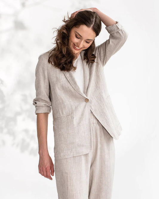 Linneblazer (Naturmelerad) | Magic Linen