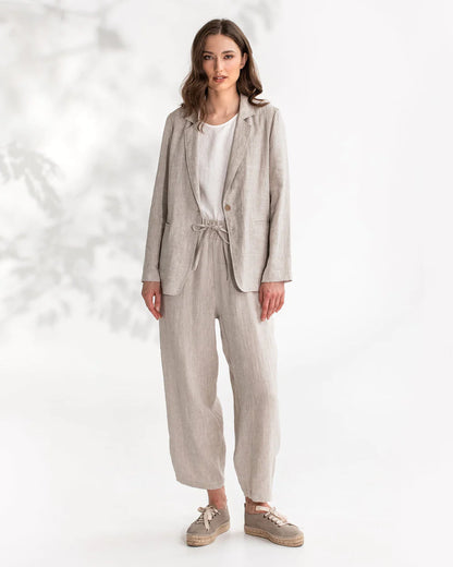 Linneblazer (Naturmelerad) | Magic Linen