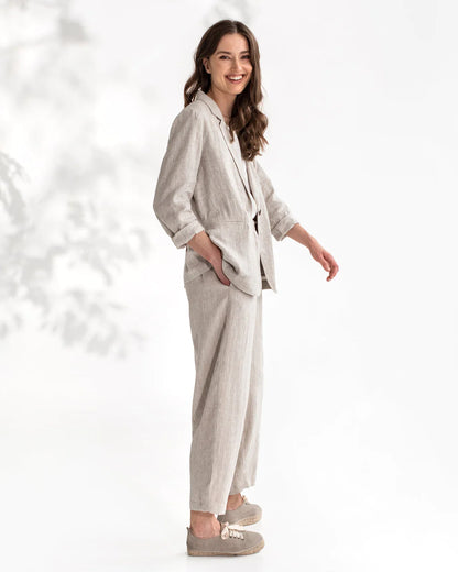 Linneblazer (Naturmelerad) | Magic Linen